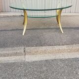 Vintage bronze and glass coffee table