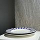 Set of 2 blue striped plates Ceramica Quadrifoglio Italy