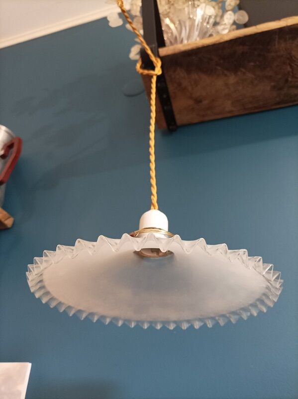 Suspension corole sandblasted lace support brass porcelain dpm 0323118