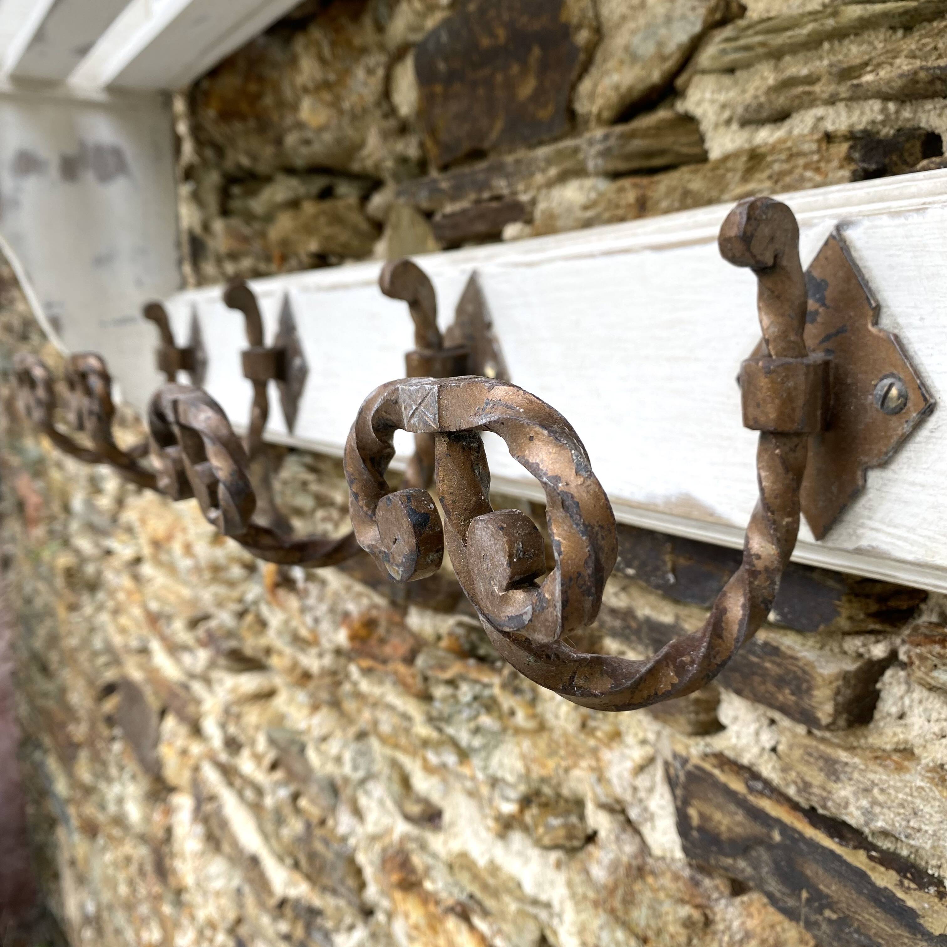 Vintage wall coat and hat rack