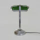 NIAM desk lamp with articulated head, dark green color and chrome. Art Deco
