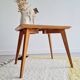 Table basse pieds compas dessus marqueté