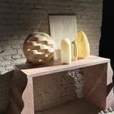 Sculptural solid stone desk / console