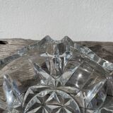 Cendrier en verre taillé transparent 1970