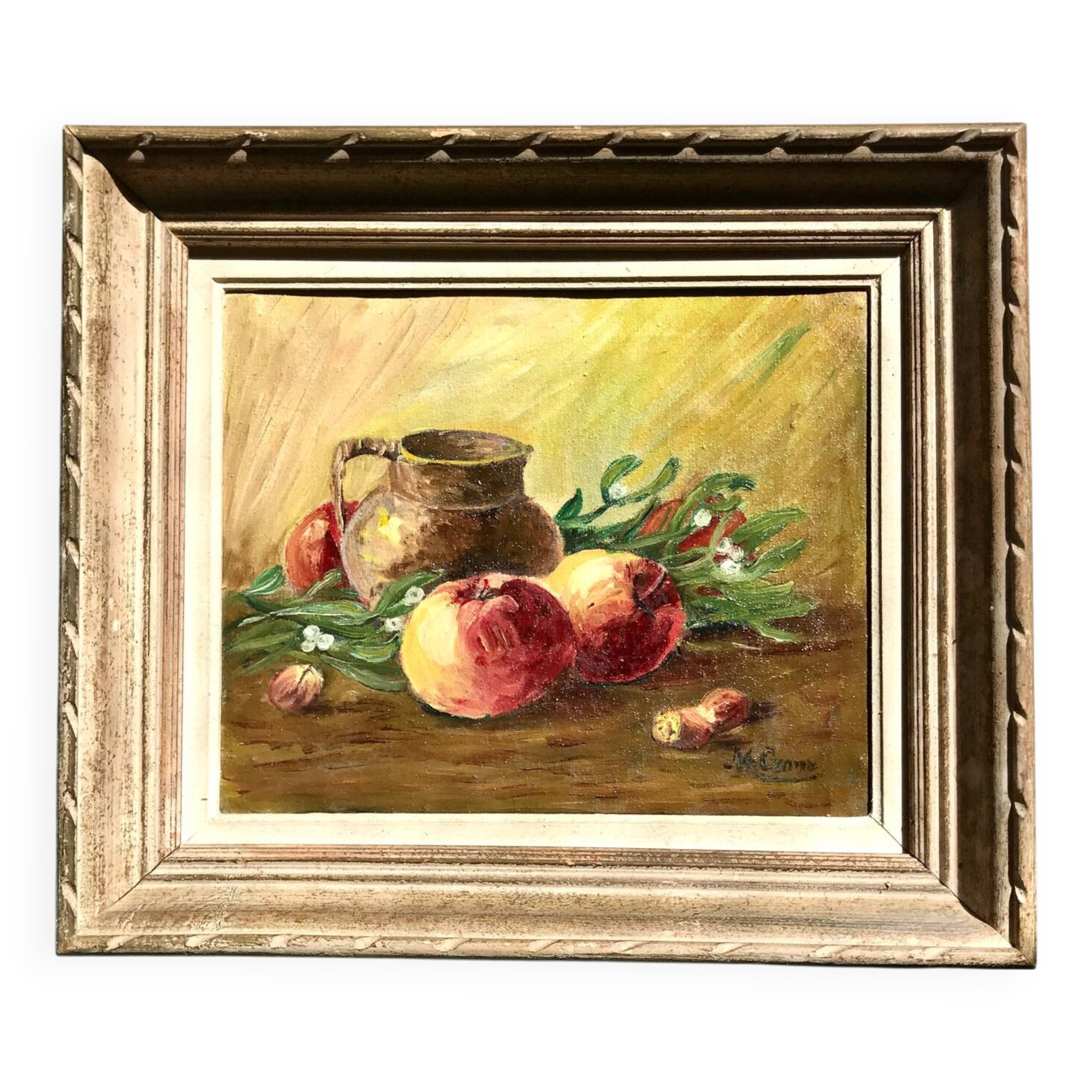 Tableau nature morte et pommes