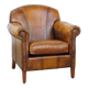 Cowhide Leather Armchair with Deep Warm Colors