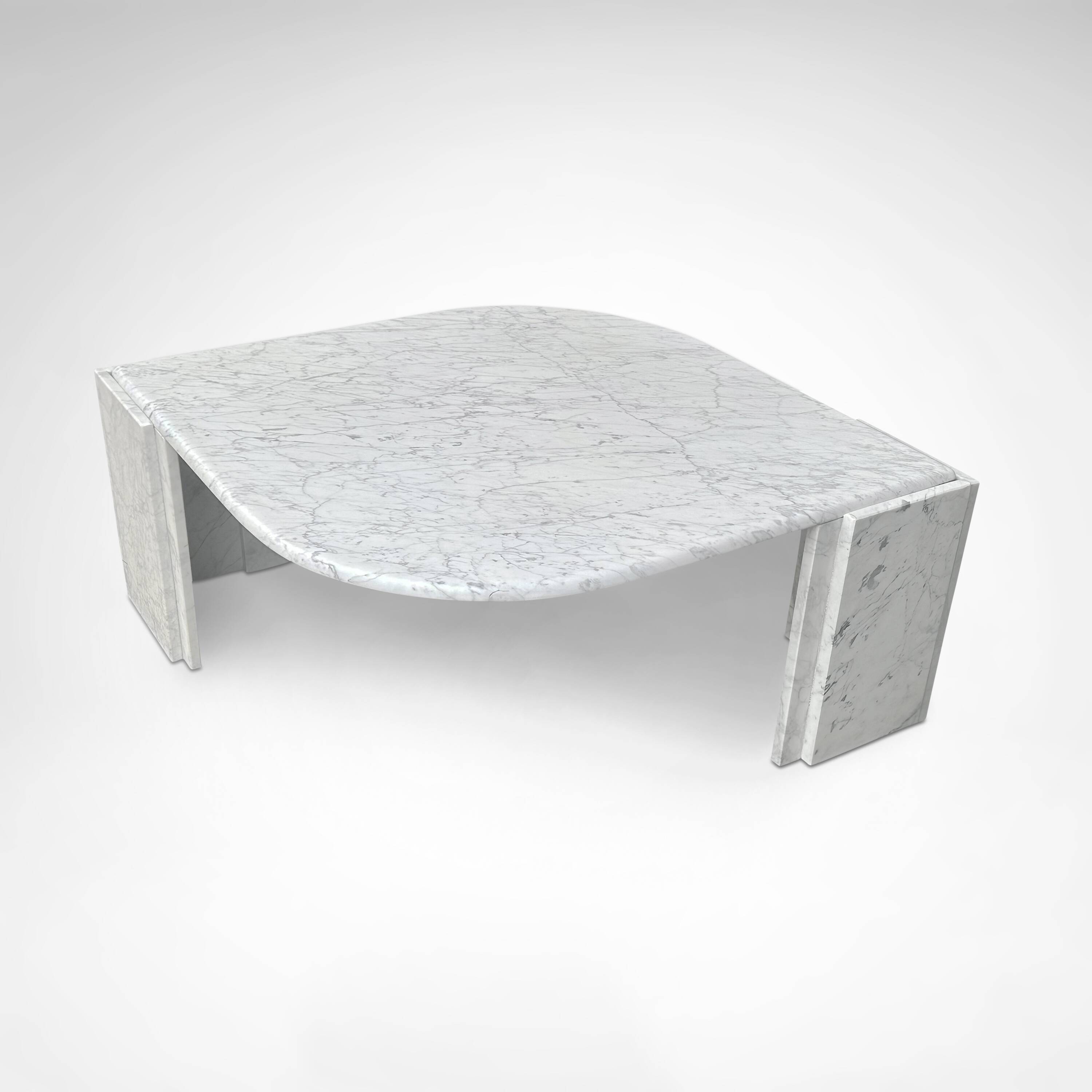 Carrara marble teardrop coffee table Germany 1980s