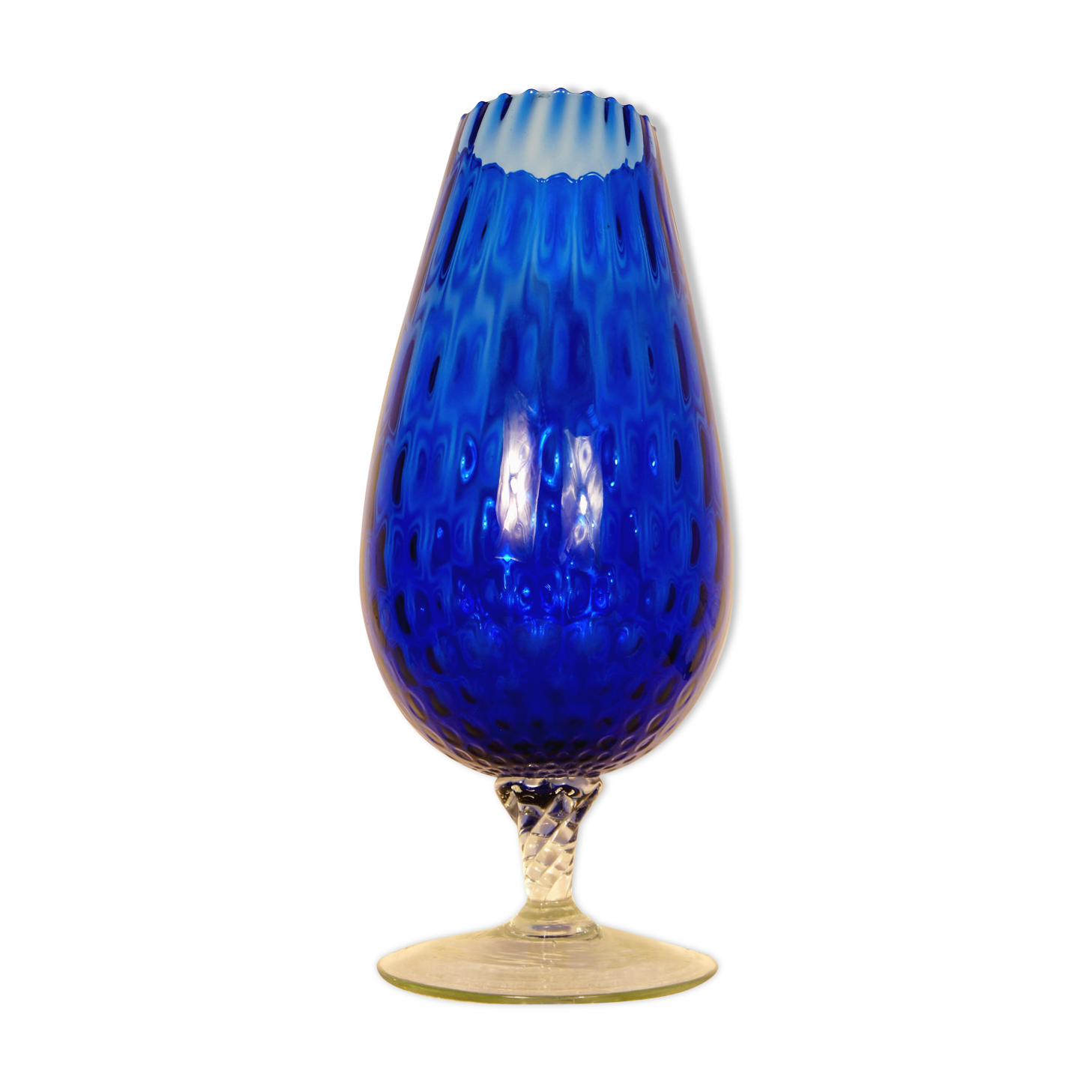 Glass vase Empoli Italy 1960