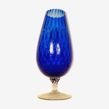 Glass vase Empoli Italy 1960