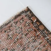 Terracotta & Rust Brown Floral Persian Rug, Turkish Vintage Antique Carpet