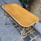 Vintage wood and bamboo desk