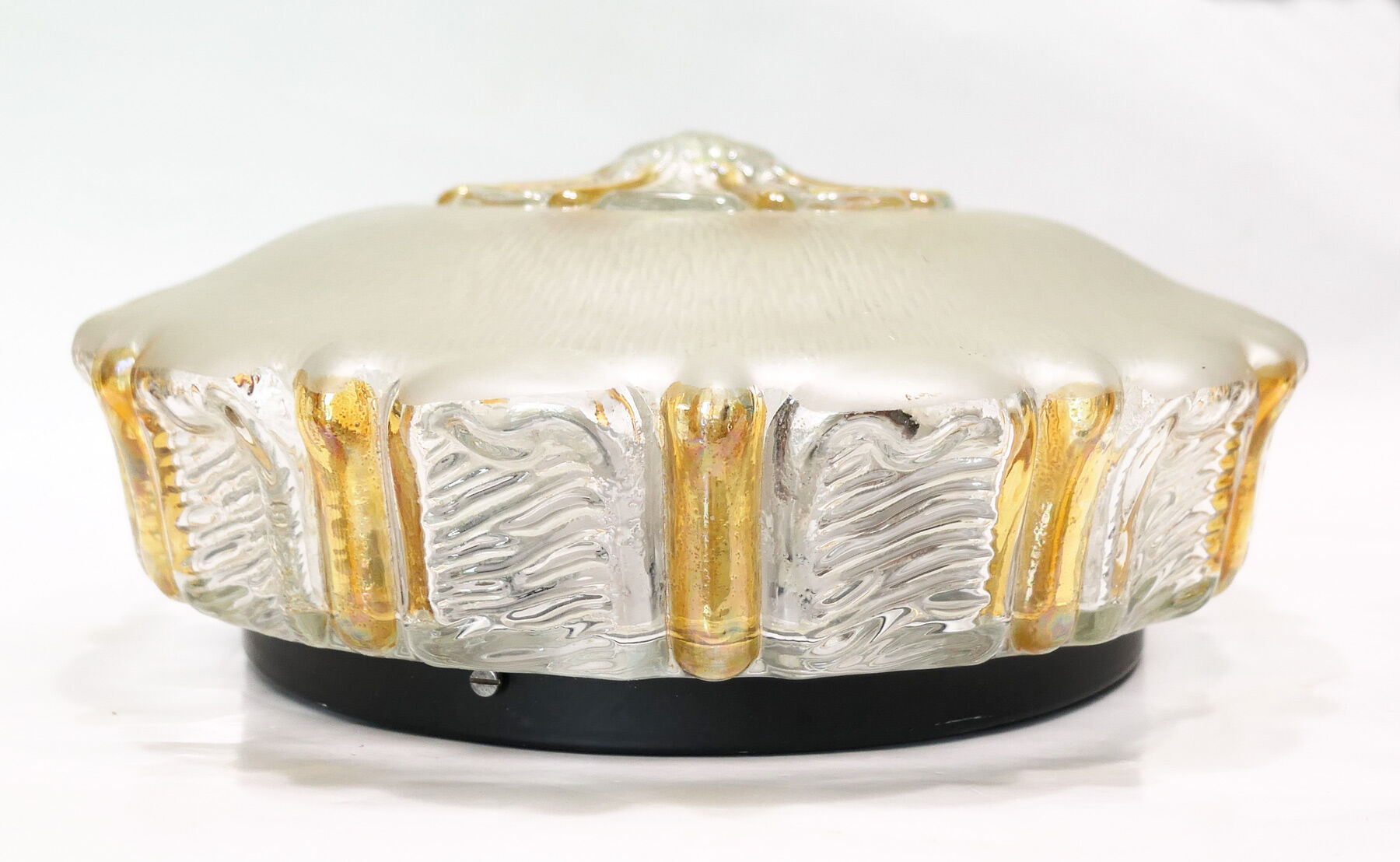 Wall lamp amber glass and ice effect