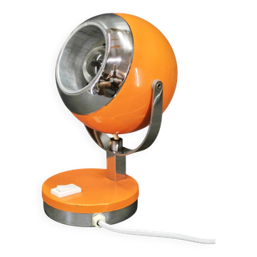 Lampe de table Goffredo Reggiani Orange Eyeball Space Age, Italie, années 1970