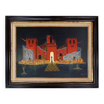 "The Island of Silence" Oil on canvas - Raucq Christian (1947)