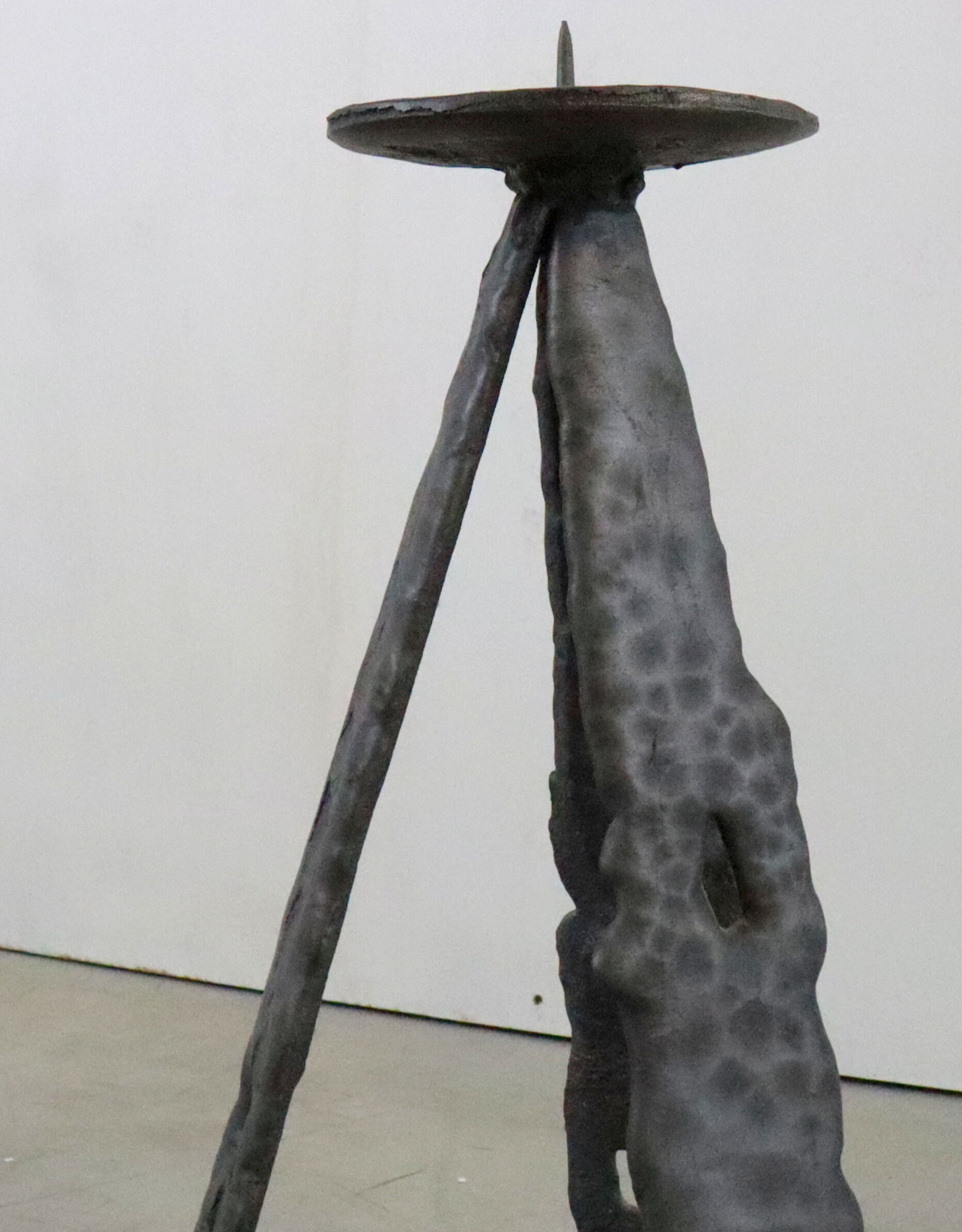 Vintage brutalist floor candlestick