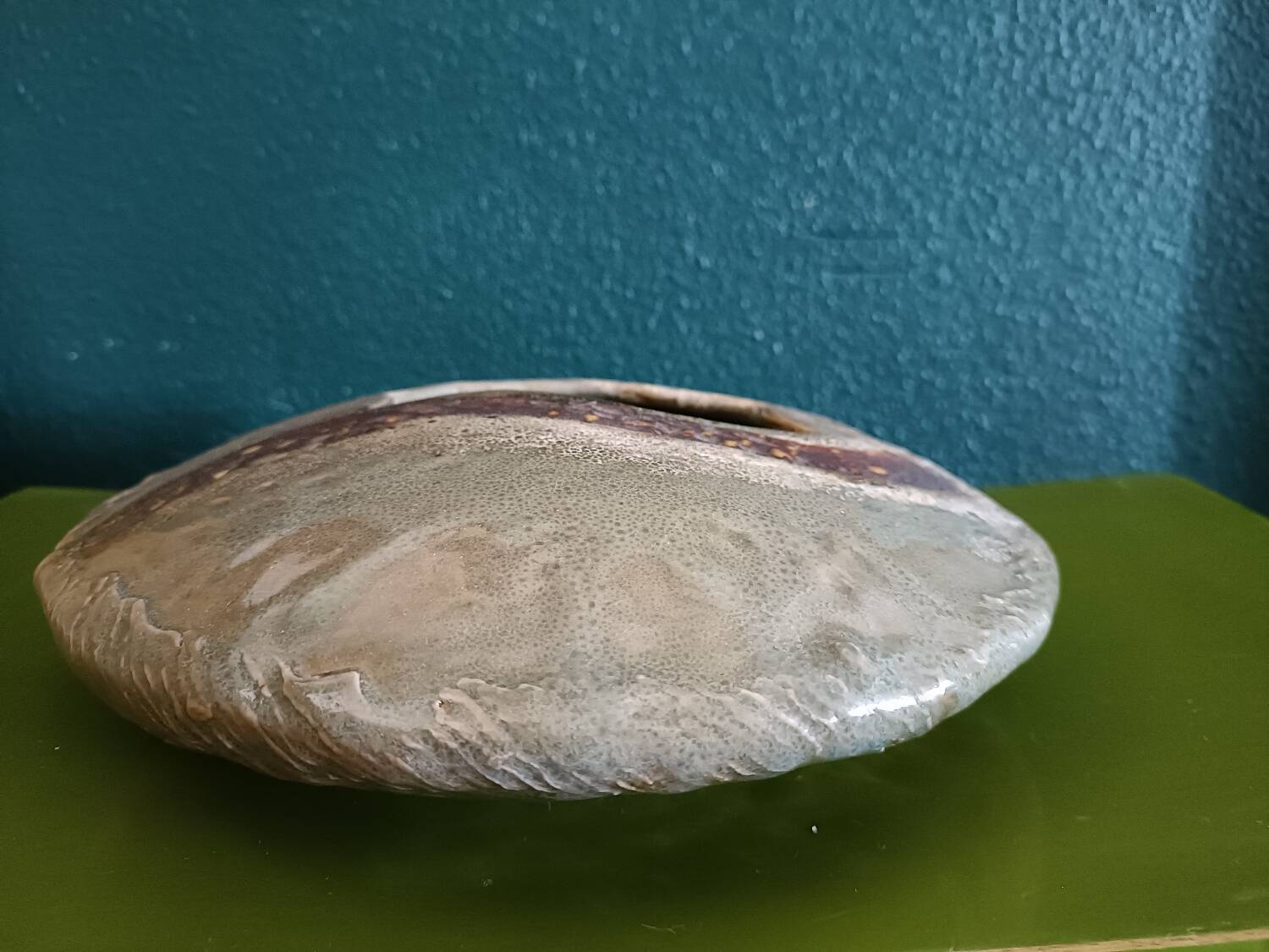 Japanese-style glazed terracotta vase