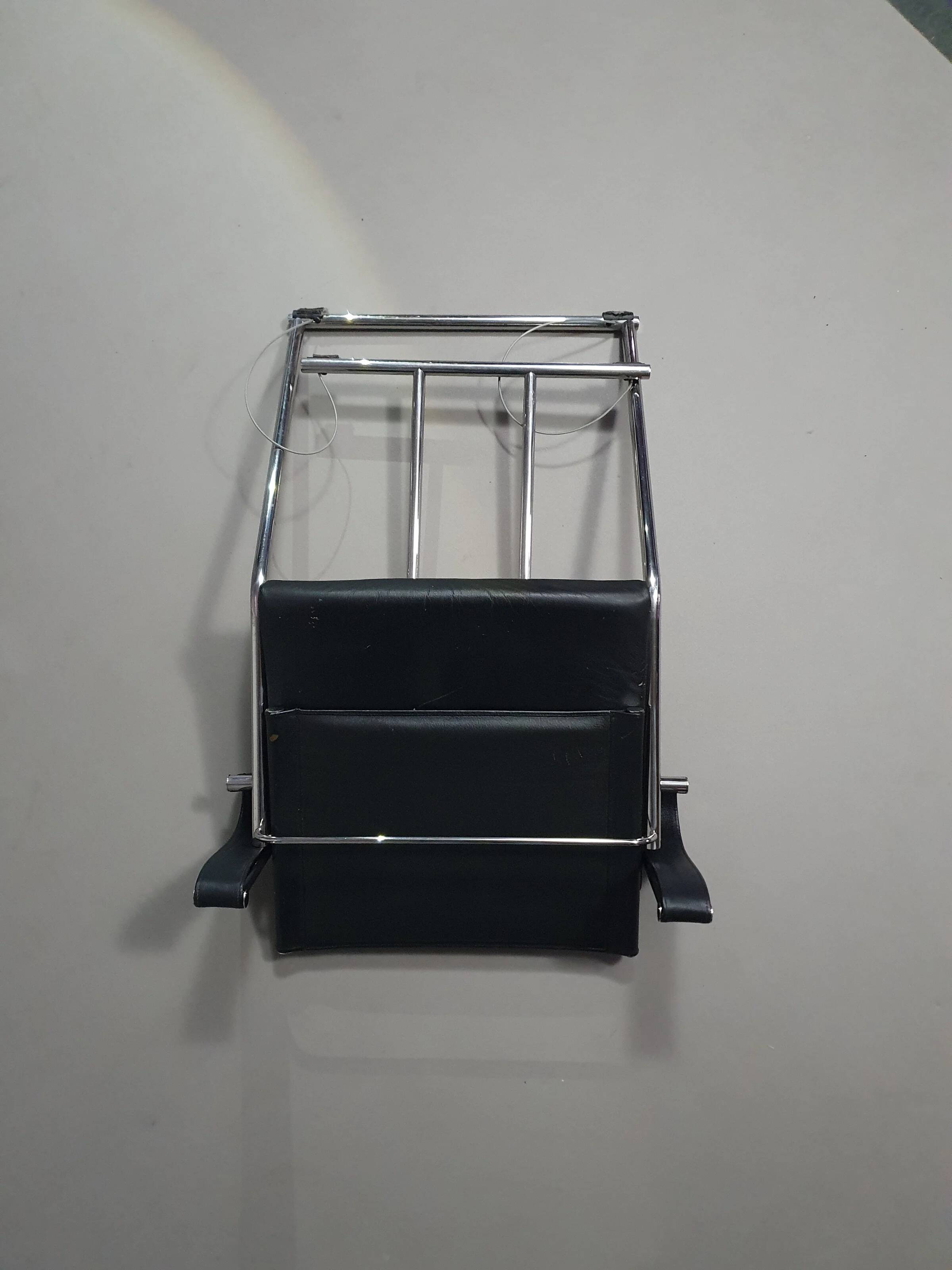 2 leather chrome folding chairs