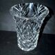 Vintage flared vase in cut crystal signed crystalworks crisgar 1950-1960