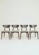 Set of 4 Modern Beech Wood Dining Chair, Herringbone red fabric