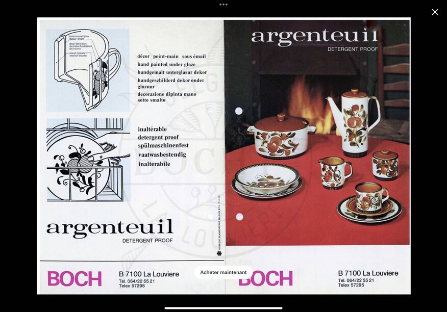 Cafetière vintage Argenteuil Boch Louvière - De ci De ça Design