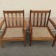 Pair of scandinavian armchairs 50s solid teak