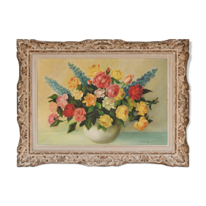 Huile sur toile bouquet - fleurs