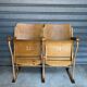 Wooden wooden metal base armchairs 1950s ́