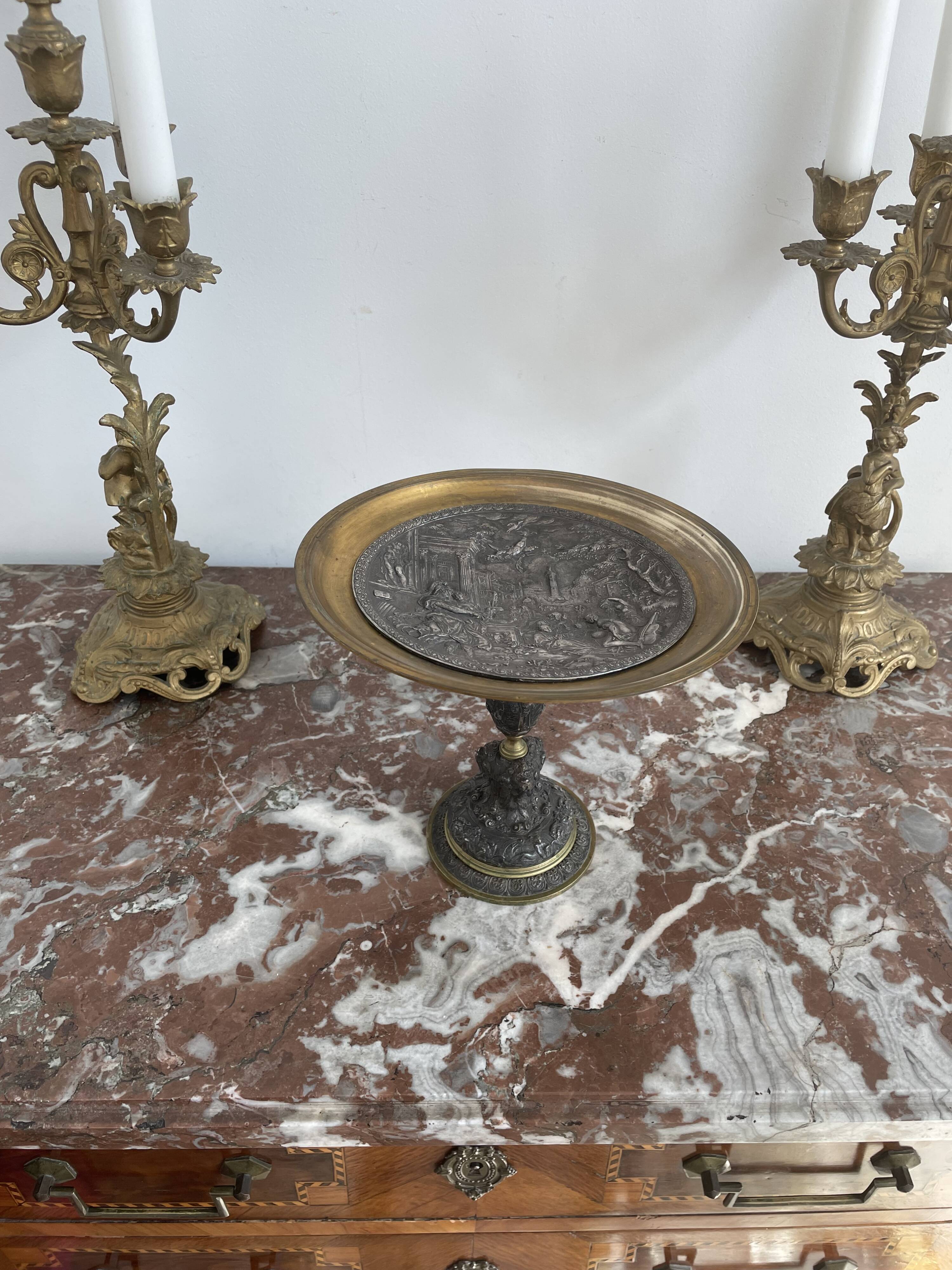 Antique, Standing cup, bronze, Napoleon III period, scene in the taste of antiquity, nineteenth, France