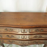 Louis XV style chest of drawers in solid oak, 20th century