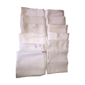 Lot de 12 nappes lin-coton