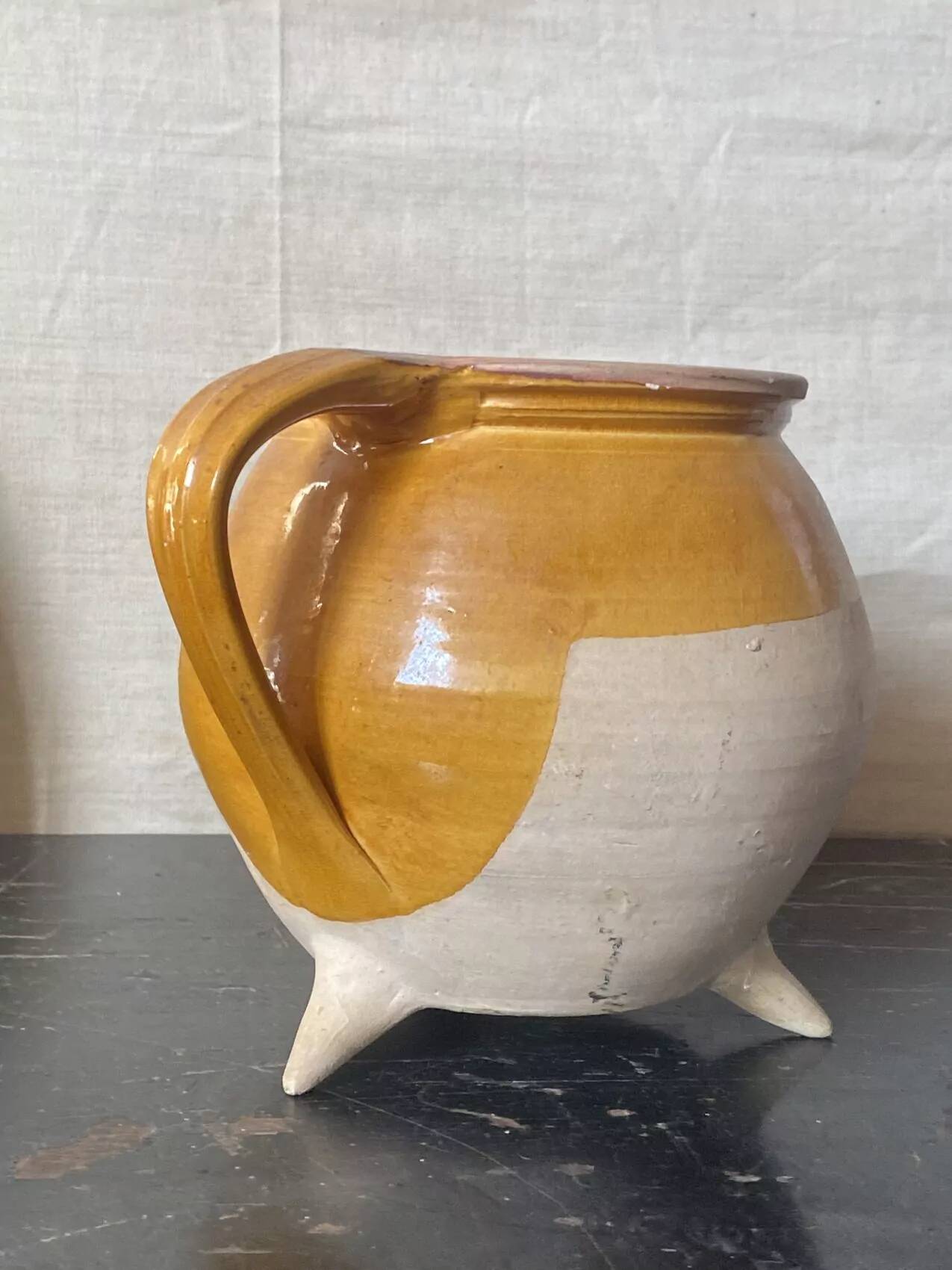 Cruche provençale en terre cuite vernissée, XXème siècle