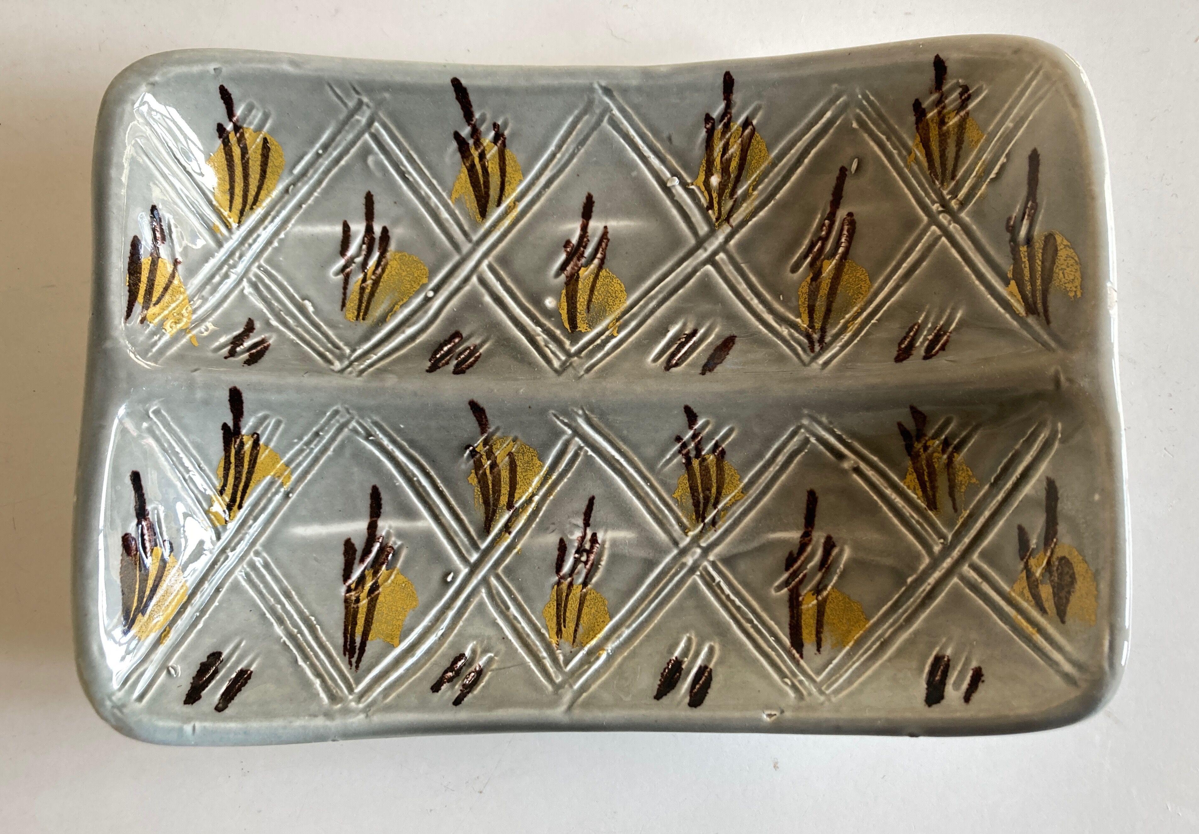 Italian ceramic empty pocket Tasca sgraffito 1960