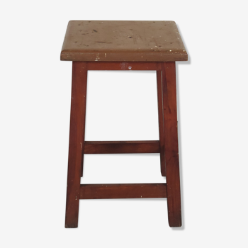 Vintage wooden painter's old stool