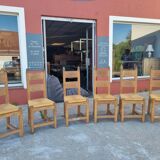 suite of 6 brutalist chairs