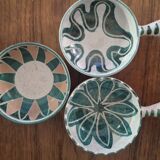 Set of 5 frying pans signed by Charles Voltz. Vallauris.