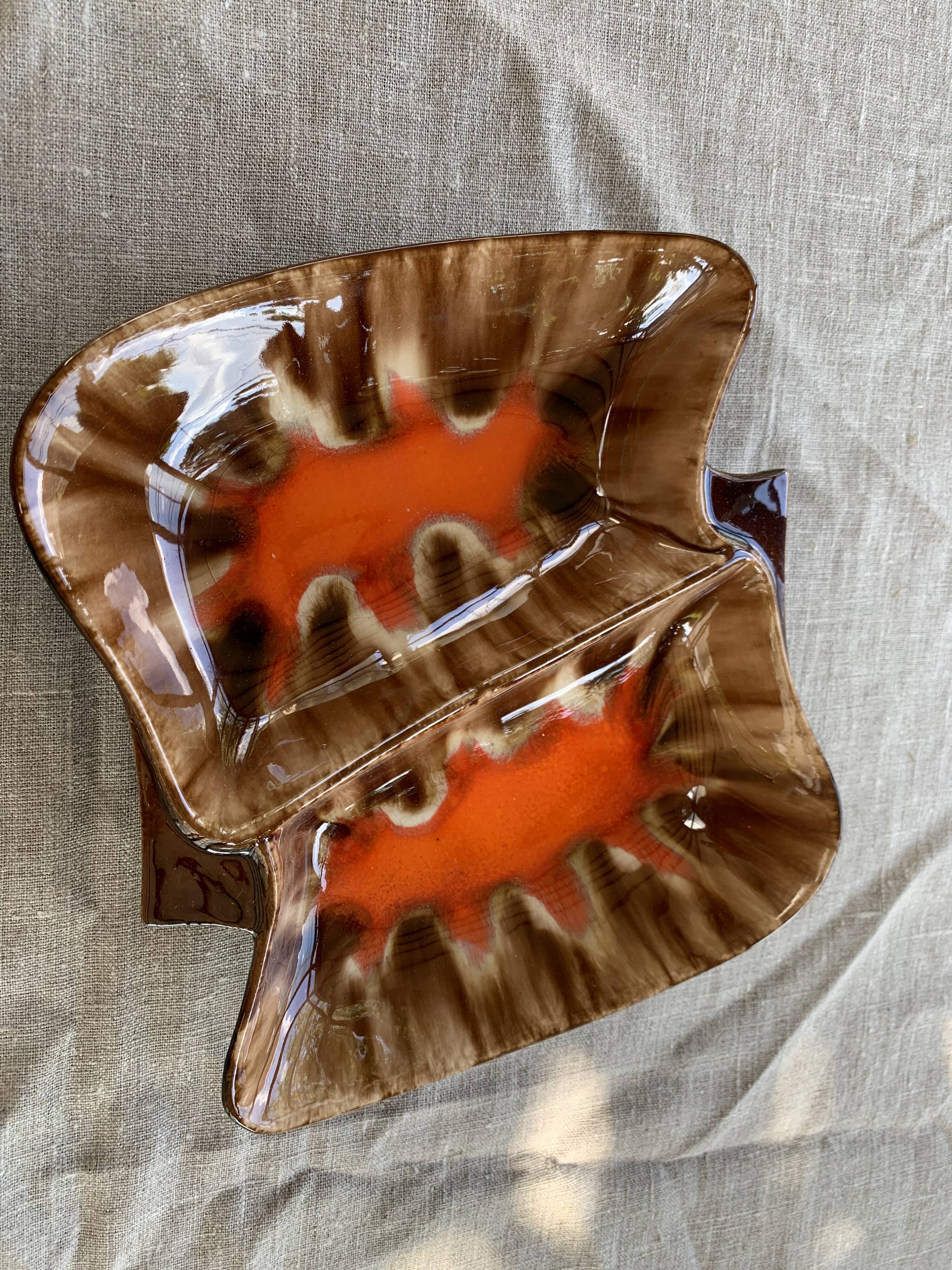 Aperitif servant in glazed ceramic, Vallauris style, Vintage