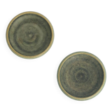 Set of 2 modern Scandinavian collection bowls in sandy brown stoneware by G. Borg.