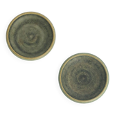Set of 2 modern Scandinavian collection bowls in sandy brown stoneware by G. Borg.