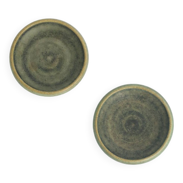 Set de 2 bols de collection scandinaves modernes en grès marron sable par G. Borg