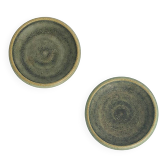 Set de 2 bols de collection scandinaves modernes en grès marron sable par G. Borg