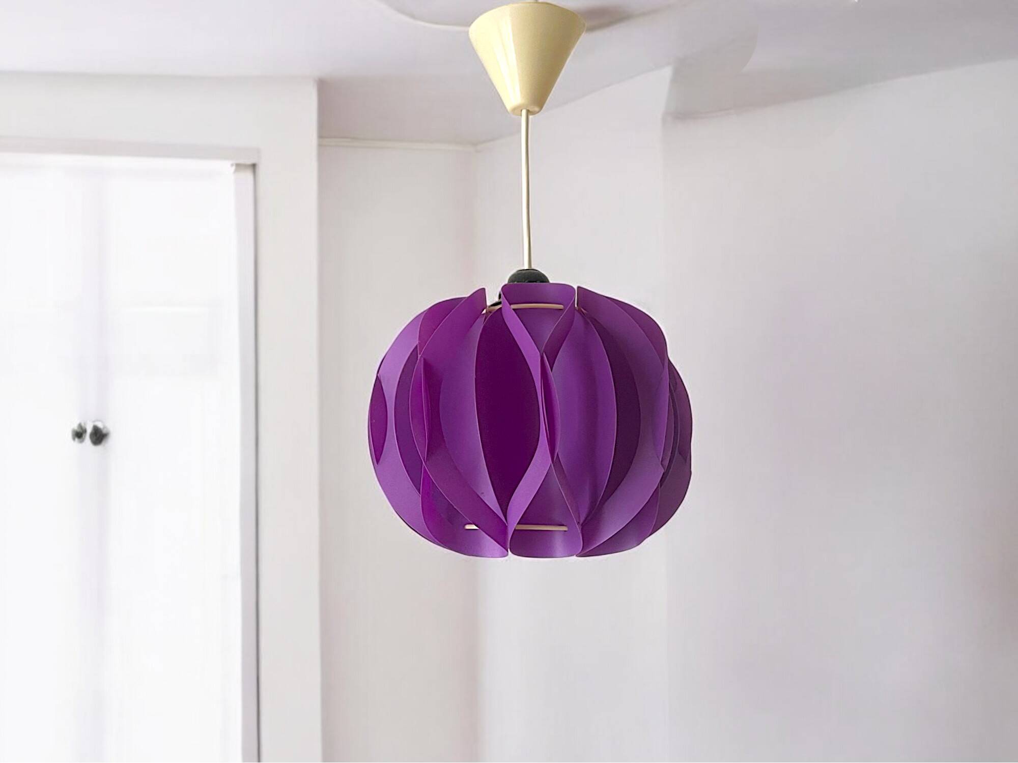 Purple Mid Century Modern lamp from 1970s