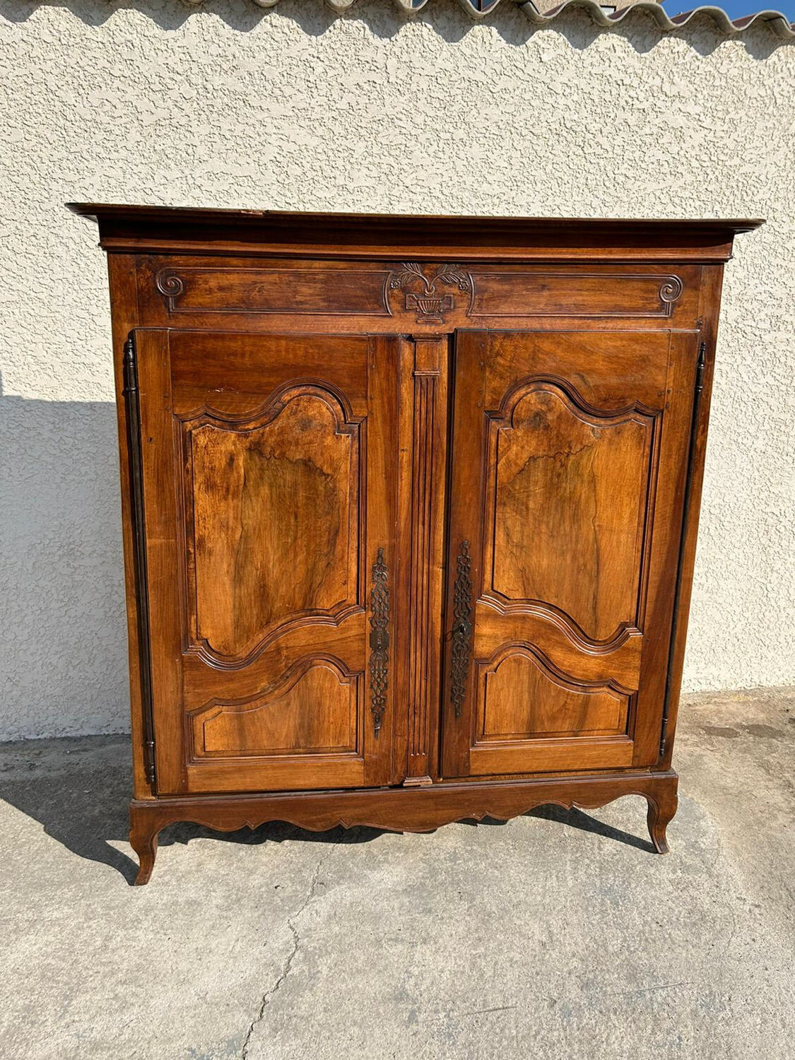 Antique wardrobe Louis XV style walnut