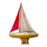 Plastic navigable basin sailboat, toy from the 60s