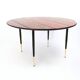 Vintage Round Coffee Table with a Red Striped Glass Top, Italy