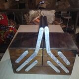 Solid wood sewing basket