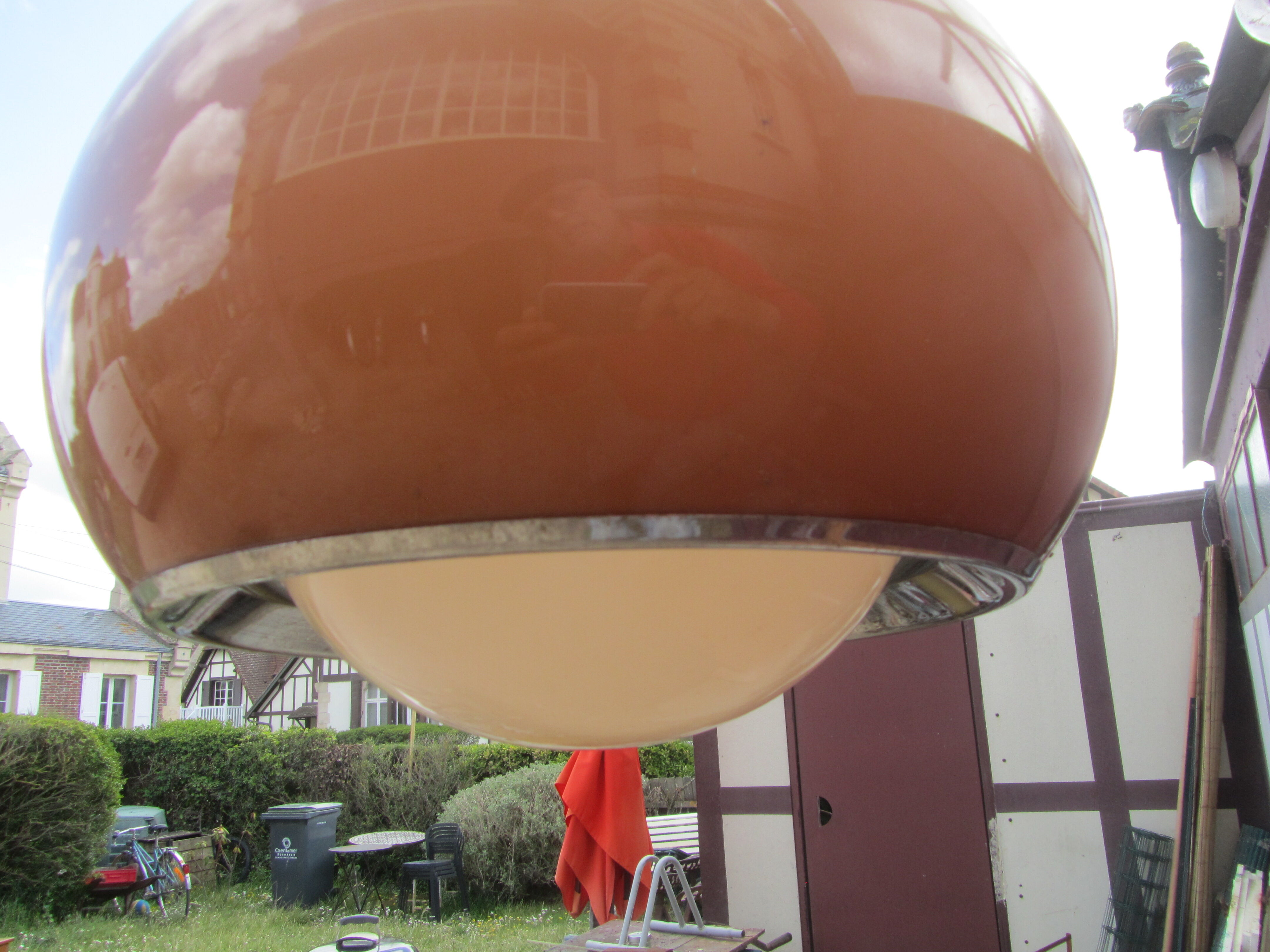 70s plastic ball chandelier