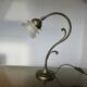 Art Nouveau lamp in brass and frosted glass