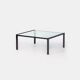 Table basse M1 par Metaform des années 80 en acier inoxydable couleur bronze.