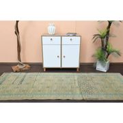 Vintage Turkish Oushak Handmade Wool Cotton Orange Runner Rug 108x294