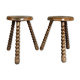 Tabourets tripodes bois pieds torsadés